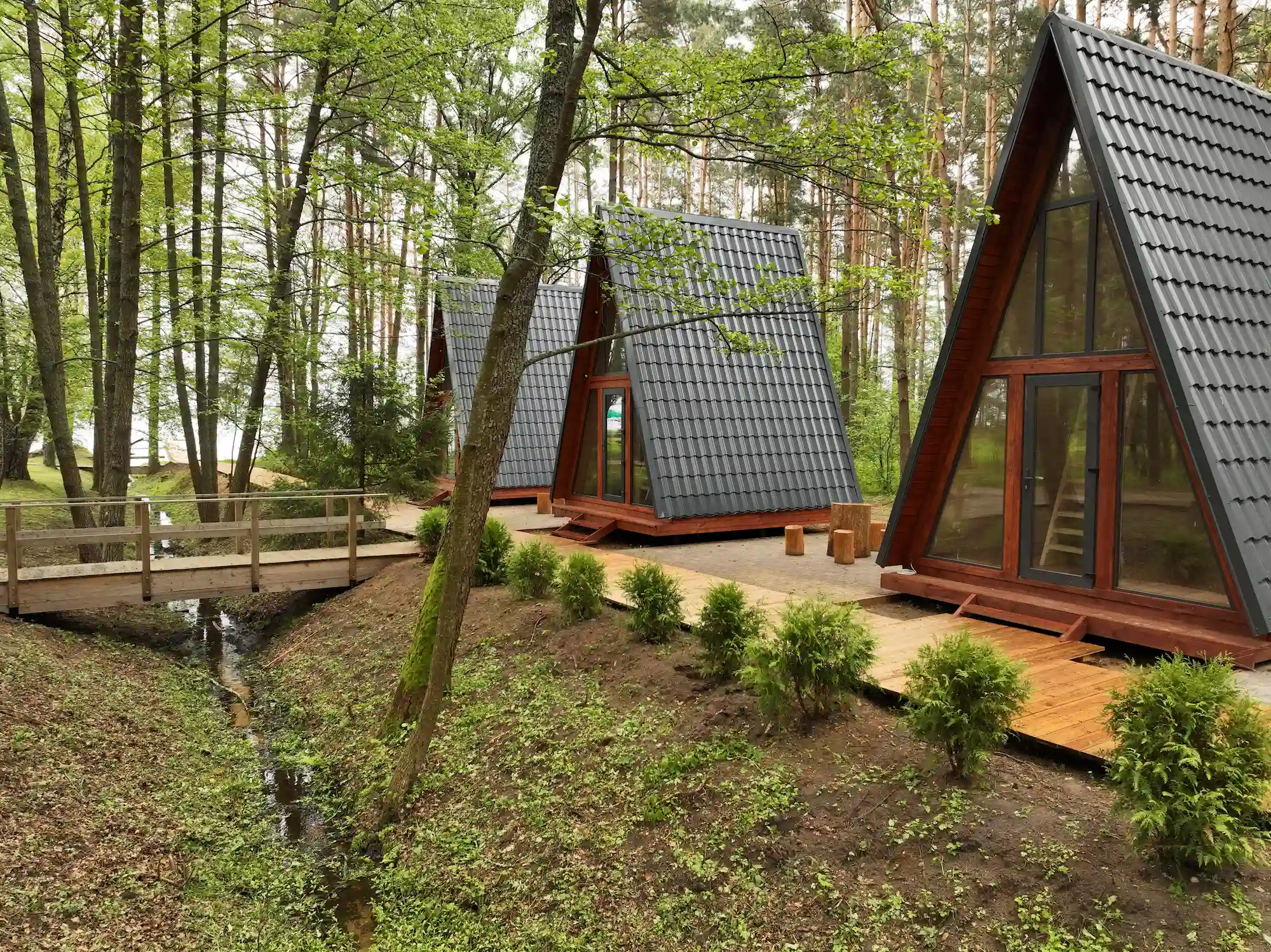 Дома A-Frame в автокемпинге «Нарочь».